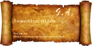 Ivancsics Alida névjegykártya